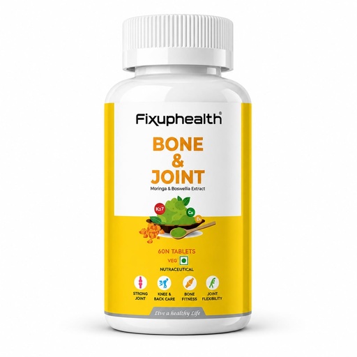 [BRSRMBT6PMPQYGT2] Fixuphealth Calcium Citrate Malate Tablets with Magnesium, Zinc, Vitamin D2, K2, Moringa & Boswellia Serrata | Bone & Joint Support Supplement for Men & Women | 60 Tablets