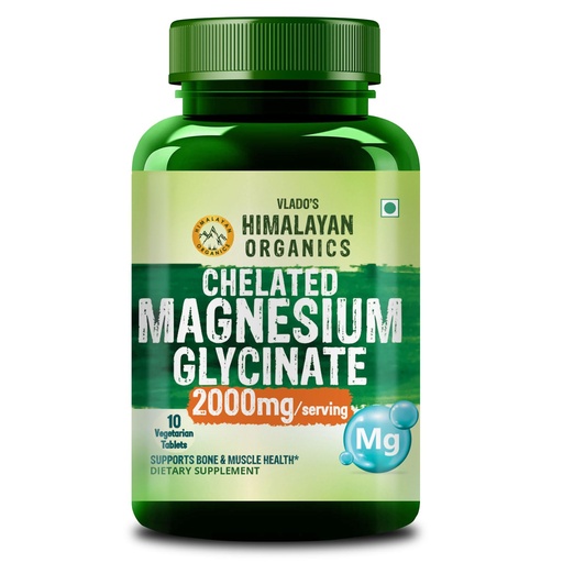 [BRSRGGQZOJ7AEG32] Vlado's Himalayan Organics Chelated Magnesium Glycinate Supplement 2000mg - Small Pack