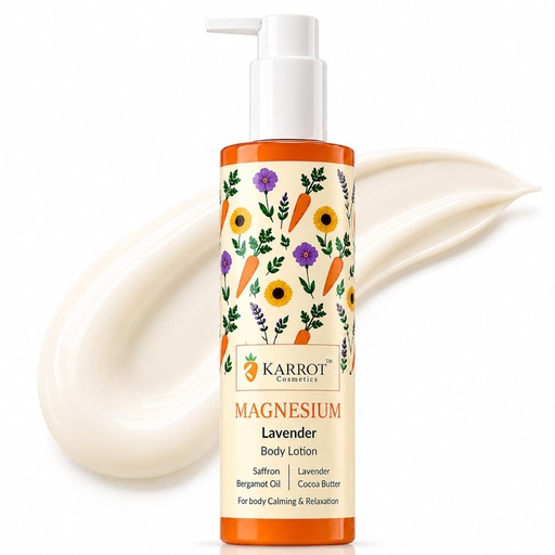 [BRSRGATYA4BQAHL6] KARROT Magnesium Body Lotion for Sleep, Epsom Salt for Muscle Relaxation & Recovery | Lavender, Saffron & Bergamot Oil Body Moisturizer for Restless Legs & Stress Relief – Vegan – 100g