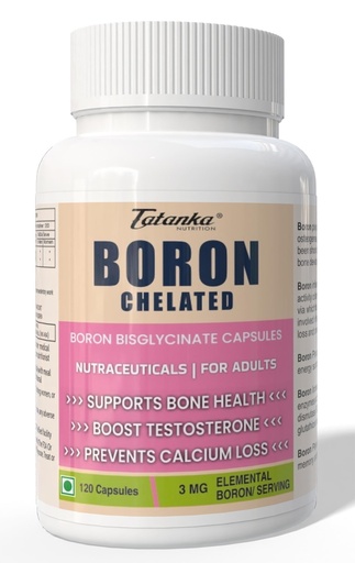 [BRSRE2TRAADQGDY3] Chelated Boron Bisglycinate 3mg | High Absorption Vegetarian Capsules | Supports Bone Health & Prevents Calcium Loss | 120 Servings