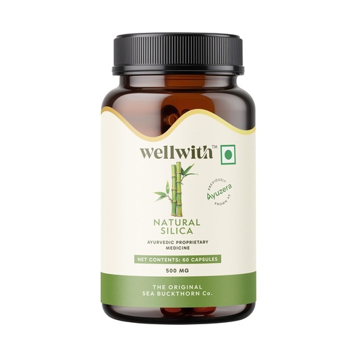 [BRSRAH34AR6RQG3P] Wellwith by Ayuzera Natural Silica With Bamboo Extract 500 mg, Food Supplement (60Capsule) |PACK OF 2