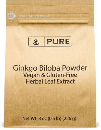 [BRSWGA3YBAFAMCT6] Pure Original Zutaten Ginkgo Biloba Pulver (8 oz) Immer rein, keine Füllstoffe oder Additive, Lab Verifiziert