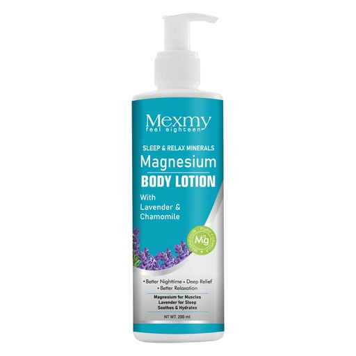 [BRSRYZQQC4DWO3Q2] Mexmy Magnesium Body Lotion Sleep Minerals | Magnesium Lotion For Sleep Routine, Body Relaxation | Moisturizer With Lavender Oil For Women & Men | 200 ml