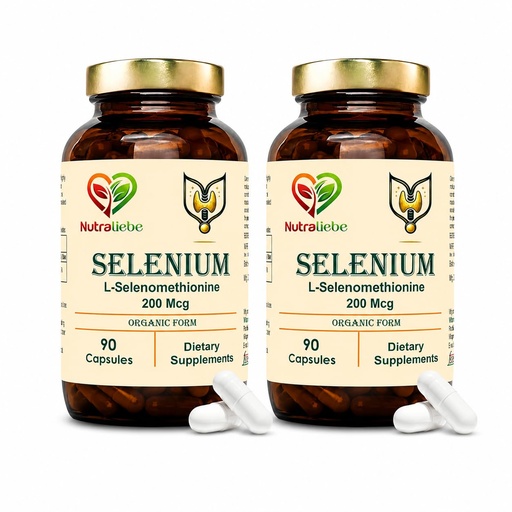 [BRSRYYYOCAHBSAD5] Selenium High Strength (Pack of 2) - Essential Trace Mineral for Thyroid, Immune System, Hair, Skin & Nails, 180 Capsules