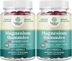 [BRSROHAYAEIR4AL6] Sugar Free Magnesium Gummies for Adults - Vegan Chewable Magnesium Citrate Gummies with 180mg Elemental - Relaxing Gummy Non GMO Halal and Gluten Free Berry Flavor (2 Months)