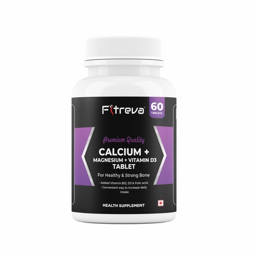 [BRSROZIFOUFREGTX] Calcium + Magnesium + Vitamin D3 Tablets for Healthy and Strong Bone - 60 Coated Tablets