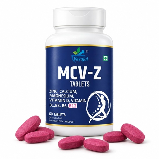[BRSRYGAOAR7AE23F] MCV-Z Tablets with Zinc, Calcium, Magnesium & Vitamins, 60 Tablets