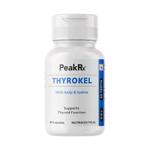 [BRSRYFIYCB7Q4CQ2] Peak Rx Thyrokel 60 Capsules | Kelp 250 mg + Iodine 50 mcg | Thyroid & Metabolism Support