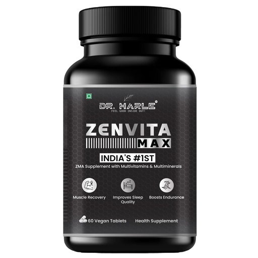 [BRSRGHYDA54BYCA2] ZenVita Max ZMA Supplement Tablets with Zinc 17mg, Magnesium 370mg & Vitamin B6, for Sleep Support, Muscle Recovery, Stress Support | 60 Vegan Tablets