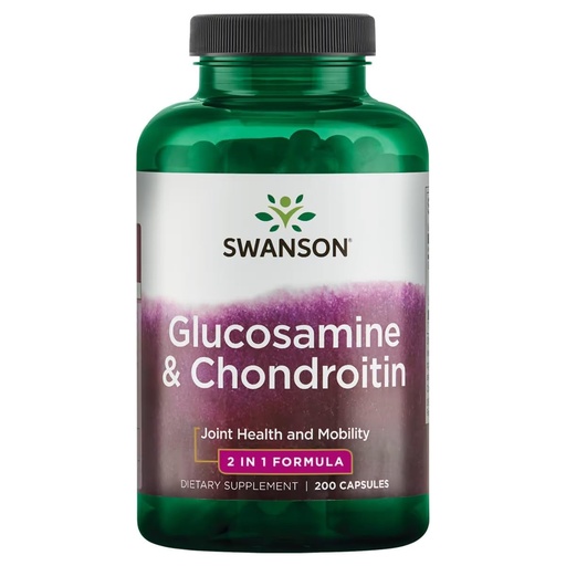 [BRSWGEL5DMPBUHI6] Swanson Glucosamine & Chondroitin Combo, 500/250 mg, 200 Capsules | Supports Joint Integrity, Movement and Flexibility, Helps Protect Cartilage and Supports Daily Joint Maintenance, Non-GMO