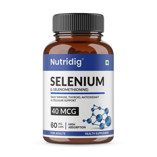 [BRSRYGDQAQBGOEI4] Selenium 40 mcg (L-Selenomethionine) | Daily Immune, Thyroid & Antioxidant Support | 60 Veg Capsules
