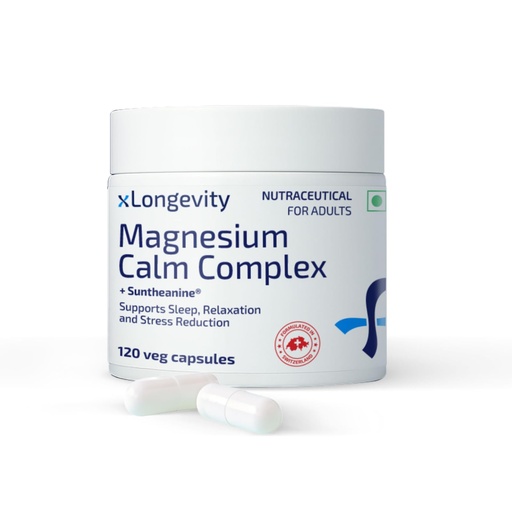 [BRSRGC36CEJWKCLF] Magnesium L Theanine (Nutraceutical) Sleep Capsules 120 Qty - 2410 mg Calm Complex, Chelated Magnesium, Glycine, Suntheanine | Lap-Tested supplement | Muscle Relaxation, 300 mg per serving, 4 capsules/day