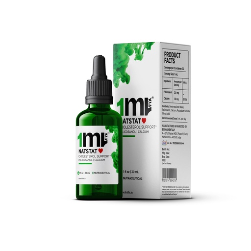 [BRSREZIBAACWC2D4] NATSTAT POLICOSANOL - 30ML | Cholesterol Support* | 1ML/Serving | 30 Servings | Contains Calcium |