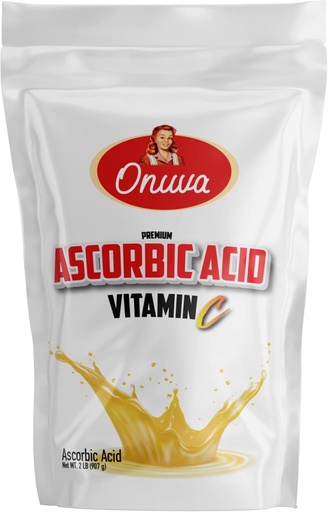 [BRSRMAAFAVYR4C3X] Ascorbic Acid Powder (Vitamin C Powder) 2 lb (907g) - for Immune Support - Gluten Free, No Filler, Pure Powder - 1g (1000mg) of Vitamin C per Serving