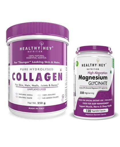 [BRSRAZYQBB7BY3LD] HealthyHey Nutrition Collagen 250 g & Magnesium Glycinate 120 capsules