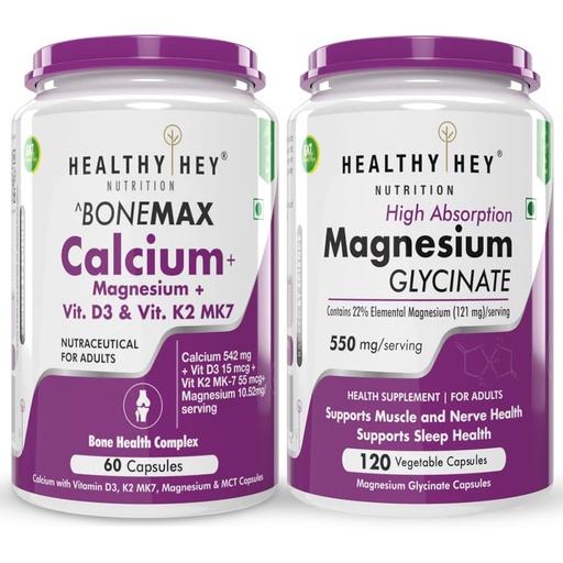 [BRSRAZYQO4FQAA3K] HealthyHey Nutrition Bonemax 60 capsules & magnesium glycinate 120
