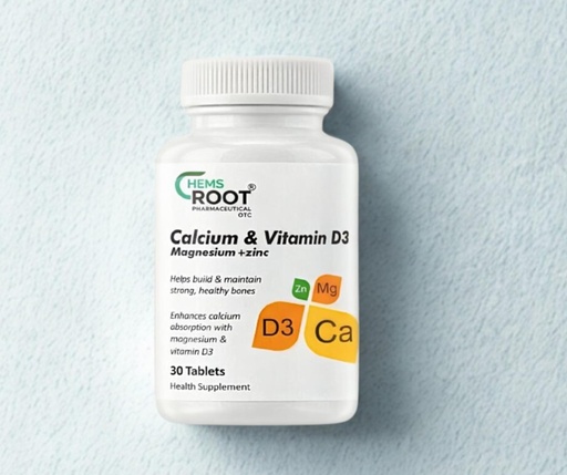 [BRSRGHQQCF7GYAYZ] Chemsroot Calcium and Vitamin D3 with Magnesium and Zinc, Plant Based Bone Health Support, Pack 1(30 Tablets)