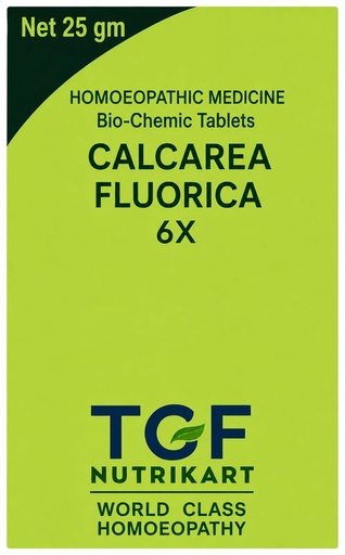 [BRSRYFT7DN6RECQZ] Calcarea Fluorica 6X Bio-Chemic Tablets, 25 gm | Homeopathic Biochemic Tissue Salt Tablets | Oral