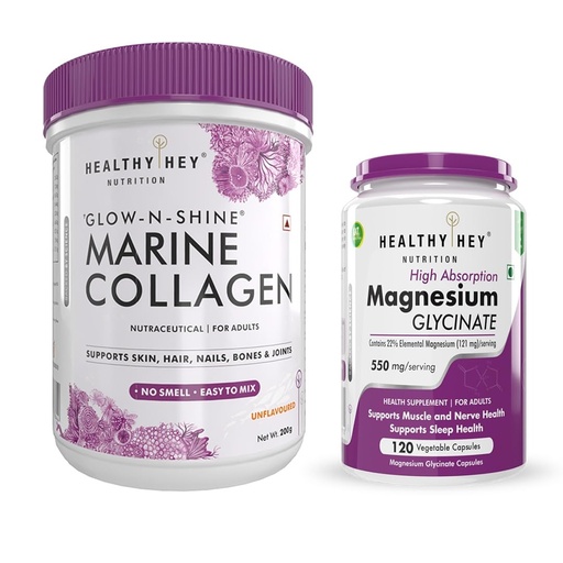 [BRSRAZYQB4OQ2EQ6] HealthyHey Nutrition Marine collagen orange & Magnesium Glycinate 120 capsules