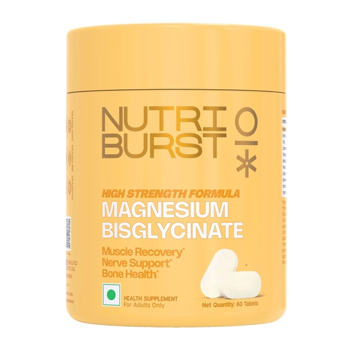 [BRSRGBIEAAAWOFA7] Magnesium Bisglycinate 60 Tablets | Chelated High Absorption Magnesium Supplement | Supports Sleep, Muscle Recovery, Stress Relief, Nerve Function & Bone Health | High Strength Formulated | Vegetarian