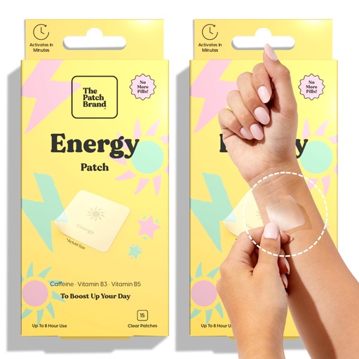 [BRSW2EL3CINWYHLJ] The Patch Brand Energy Patches | Supports Energy with Caffeine and B5 and B3 | All Natural Wellness Patch Plant Based and Cruelty Free Water Resistant Patches that Last All Day