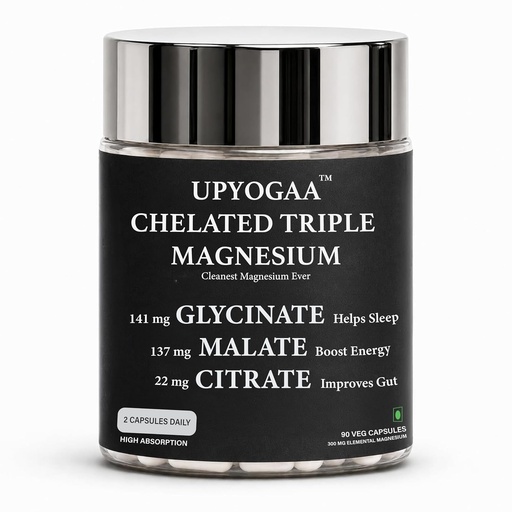 [BRSRGAL4CIPW2DQY] Triple Magnesium Complex, Glycinate, Malate and Citrate, 300 mg Elemental Magnesium, Sleep and Energy Support, 90 Veg Capsules