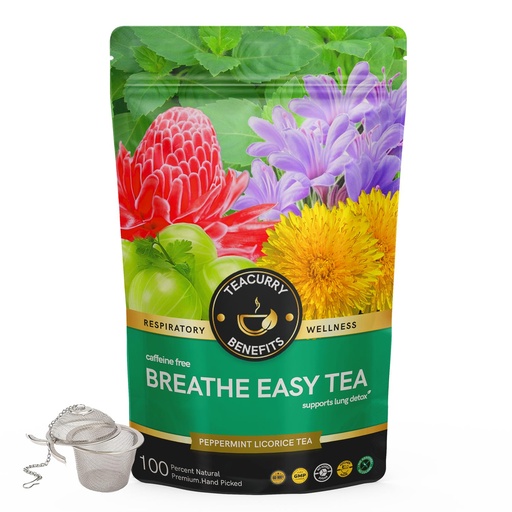 [BRSWYCQDCUNRGDY4] TEACURRY Anti Smoking Tea - 100 Gms Loose Tea + Infuser / 50 Cups | Help Quit Smoking, and Lung Detox | Lung Detox For Smokers | Lungs Cleaner | Lung Cleanse for Smokers