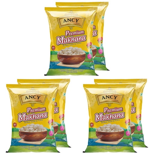 [BRSRYZAOPNYQIALD] Ancy Makhana 500 Grams (2 X 250 Grams) Fit for Fasting Crunchy and Gluten-Free Fox Nuts Rich in Protein Ideal for Healthy Snacking Phool Makhana for Roasting & Cooking (Pack of 3)