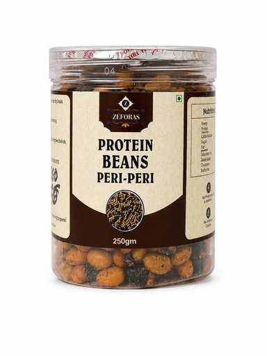 [BRSRYFI3OB6BM3QU] ZEFORAS Protein Beans Peri-Peri 250g | Spicy Crunchy Roasted Bean Snack (PACK OF - 2)