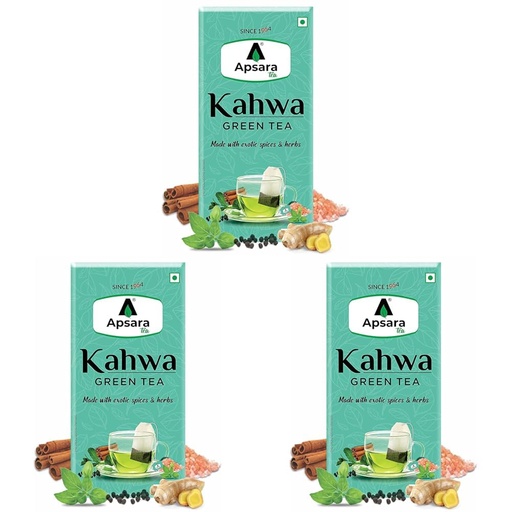 [BRSRYZAOAEPWAHLB] APSARA Detoxifying Kahwa Green Tea Bags - 72 Pcs, Spiced Kashmiri Detoxifying Kahwa Green Tea, Natural Body Cleanse & Immunity Booster With Rock Salt, Tulsi, Cardamom, Cinnamon Tea, 180 Grams