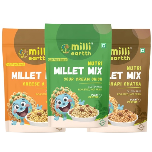 [BRSREBDQOJYRECDG] millieartth Nutri Millet Mix Combo Pack, Achari Cheese Herb Onion