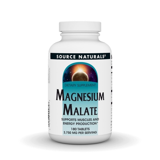 [BRSWIY32CEHACEQV] Source Naturals Magnesium Malate - 3750mg Per Serving - Essential Magnesium Malic Acid Supplement - 180 Tablets
