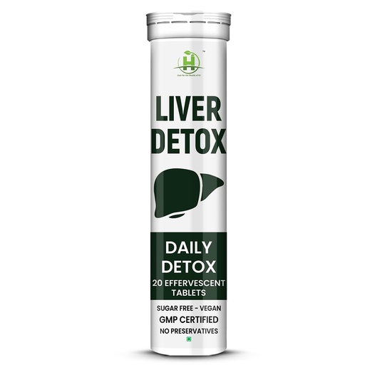 [BRSREGQNAFYR6FI6] Healthy Nutrition - Just for the Health of it Liver Detox Watersoluble 20 Effervescent Tablets |Ayurveda Liver formulation | Clinically Researched with No Artificial colours or Sweeteners