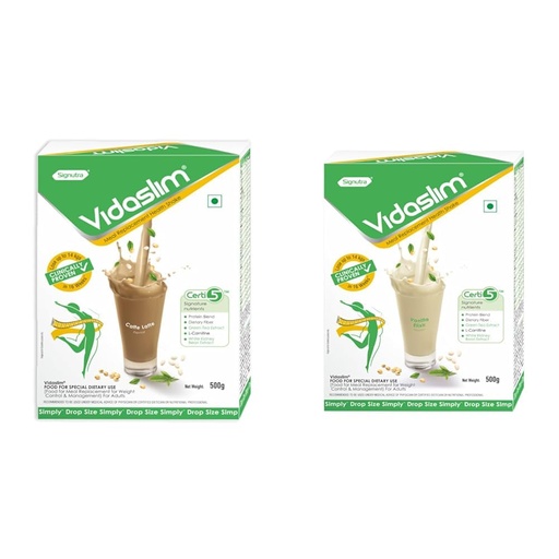 [BRSREED2AAIRACT2] Vidaslim Caffee Latte & Vanilla Elixir 500g Pack of 2