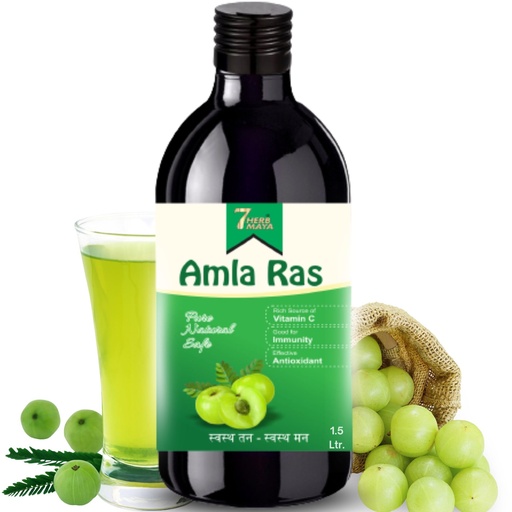 [BRSREAA2BMIW22Y6] 7HerbMaya Amla Juice | Cold-Pressed from Fresh Wild Amlas | Naturally Tart & Raw | No Added Sugar | Preservative-Free | Source of Vitamin C | For Clean Daily Wellness (1.5 Litre)