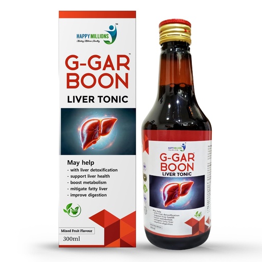 [BRSRAAIDBAIWM2TV] HappyMillions G-Gar Boon Liver Tonic Ayurvedic Liver Support Detox & Digestion Booster Sugar-Free Boost Metabolism Improve Digestion With Liver Deoxification 200ml