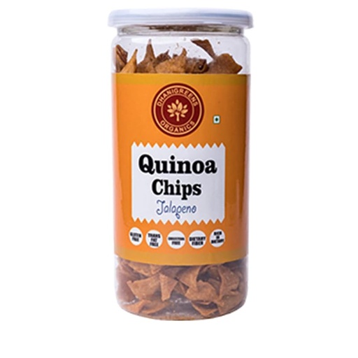 [BRSRAFL2OENBQHQY] Dhanigreens Organics Crunchy Quinoa Chips Jalapeno Flavour Healthy & Crispy Snacks 150g (Pack of 1)| Gluten Free, Cholesterol Free, Dietary Fiber, Transfat Free | Rich in Nutrients | Protein Snack