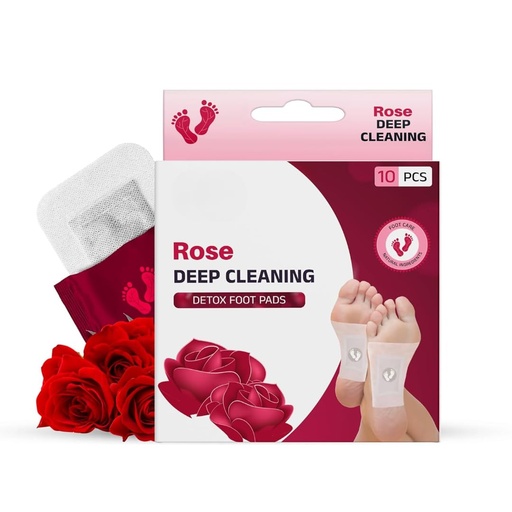 [BRSRECADDMAWCDTU] Rose Deep Cleaning Detox Foot Pads, Rose Scented, 10 Pack, Natural Ingredients for Feet Care and Cleansing (Pack of 1)
