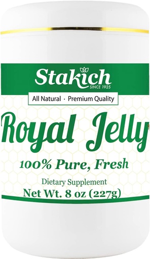 [BRSWIYQEAYAB6FTO] Stakich Fresh Royal Jelly - Pure, All Natural - No Additives/Flavors/Preservatives Added - 8 Ounce (227 Gram)