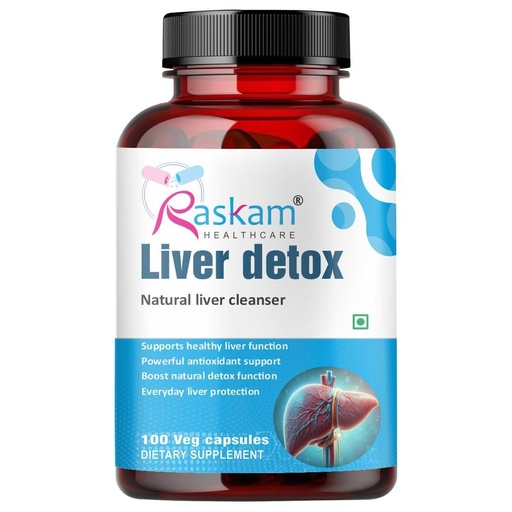 [BRSROCQEPMDW2ADL] Liver Detox Supplement - Natural Detoxification Formula - Milk Thistle - Digestive Enzymes - Supports Liver - Fit Health Fatty Liver Care - Body Detox Support - 100 Capsules