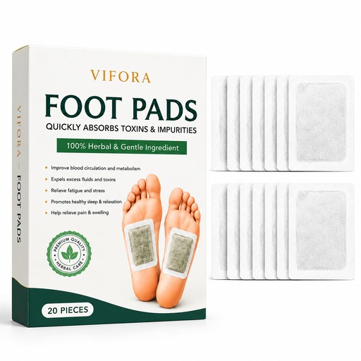[BRSRYZT4CN5B6DTU] VIFORA Detox Foot Patches for Weight Loss & Toxin Removal (20 Patches) | Natural Ginger Herbal Foot Pads for Deep Cleansing, Body Detox & Foot Care | Overnight Detox Foot Patch for Men & Women | Pain Relief & Relaxation