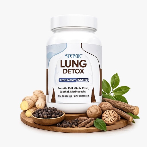 [BRSRGCYDOJ5AO2A3] Lung Detox Ayurvedic Respiratory Booster Capsules | With Sounth, Kali Mirch, Pipal, Jaiphal, Madhuyashti, Tulsi & Vasa | Supports Lung Cleansing, Respiratory Health & Breathing Vitality | 60 Capsules