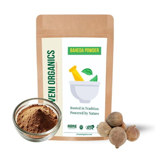 [BRSRACQYPIAWAHTK] Triveni Organics Baheda Powder - Natural Ayurvedic Remedy for Detoxification | Respiratory Health & Wellness | Vibhitak | Beleric Myrobalan | Immunity Booster (200)