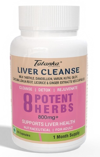 [BRSREEARCQDQOA33] Liver Cleanse Has 8 Potent Herbs Like Milk Thisle Dandellion Varun Kutki Giloy Curcumalonga Licorice Ginger To Support Liver Detox Cleanse 60 Veg Capsules Pack of - 2