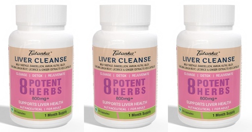 [BRSRE2Y2DEBAME3G] Liver Cleanse Has 8 Potent Herbs Like Milk Thisle Dandellion Varun Kutki Giloy Curcumalonga Licorice Ginger To Support Liver Detox Cleanse 60 Veg Capsules Pack of - 3