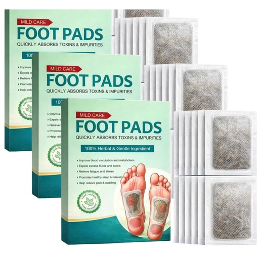 [BRSRGBIKDF5BGHY6] Foot patch Herbal And Gentle Ingredient Detox Foot Pads (20 Pieces-10 Pair), Natural Ingredients for Sleep Aid, Pain Relief, Toxin Removal with Bamboo Vinegar and Acupoint Micro-Massage Technology (Foot Pads Patches, Pack Of 3)