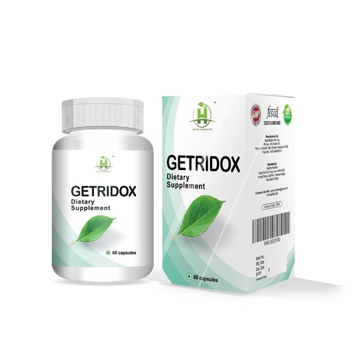 [BRSROEATAAIGK2T7] Healthy Nutrition - Just for the Health of it Getridox Vegetarian 60 Capsules-Full Body Detox | Energy Booster & Antioxidant Supplement for Men & Women -Pack of 1