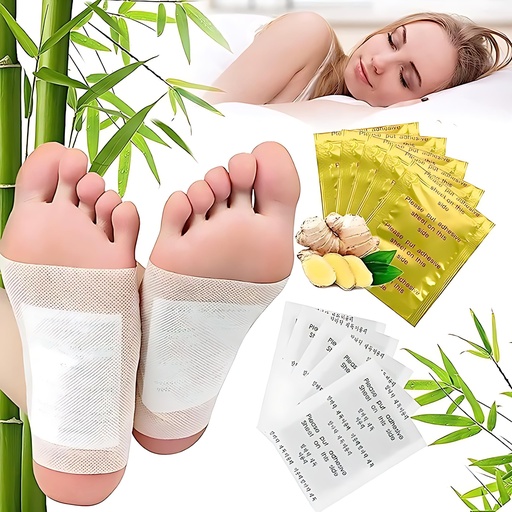 [BRSRYZAZBMMQAAD7] Detox Foot Pads - 10 Pairs & 10 Adhesive Sheets - Natural Ingredients - Stress Relief & Toxin Removal - Unisex-Adults - Gold - Detox Foot Patch