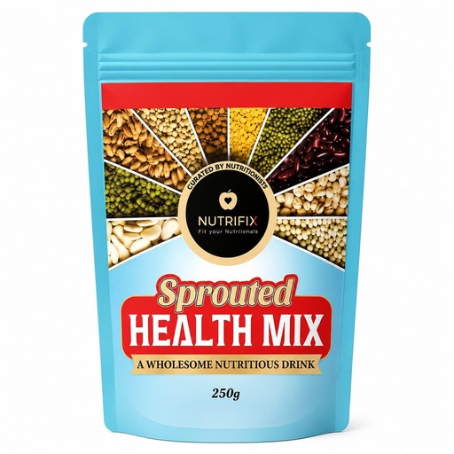 [BRSRYEARORYWY3YU] Sprouted Health Mix | 23 Natural Ingredients | High Protein & High Fiber Nutrition Drink | No Added Sugar | Instant Health Drink Mix | 250g