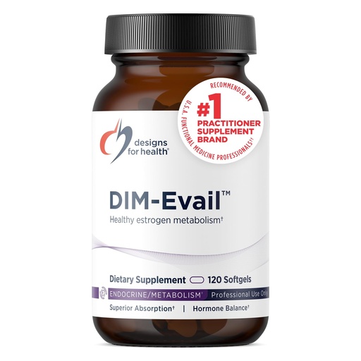 [BRSWIZ3ZBRYREDT4] Designs for Health DIM-Evail - 100mg DIM Supplement Enhanced Absorption Diindolylmethane - Supports Healthy Estrogen Metabolism & Women's Health - Non-GMO & Soy-Free (120 Softgels)